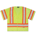 S682 ANSI Class 3 Mesh Hi-Viz Lime Vest w/ Contrast Trim (Medium)